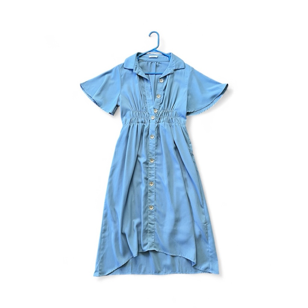 Roolee Slate Blue Collared Dress